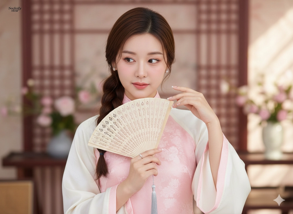 Biến hình nàng thơ áo dài hồng chỉ với câu lệnh Gemini AI