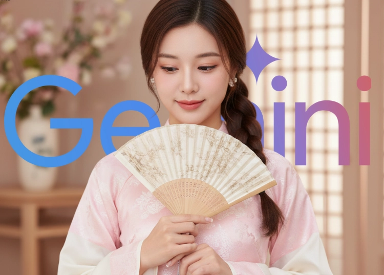 Biến hình nàng thơ áo dài hồng chỉ với câu lệnh Gemini AI