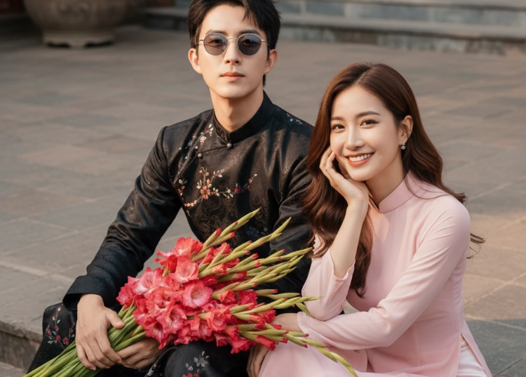 Cách tạo ảnh Tết áo dài đôi cực điện ảnh với Gemini AI