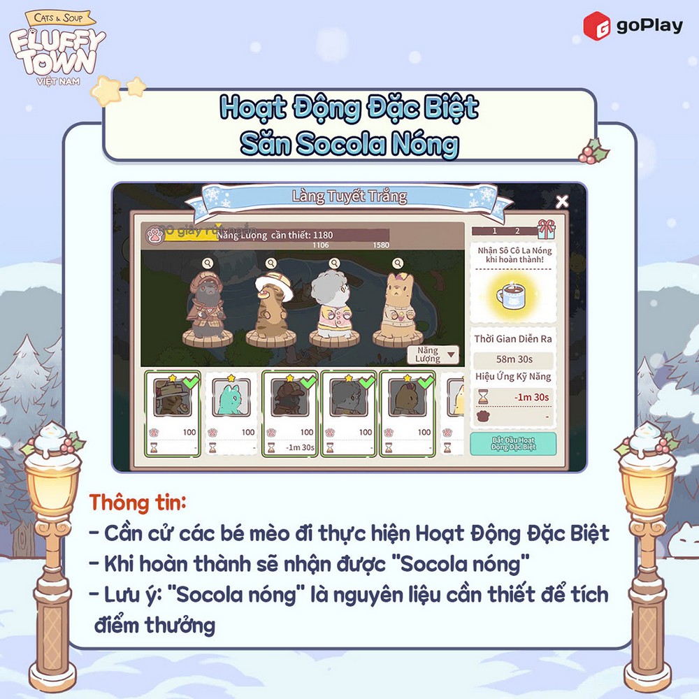 Chào đón Làng Tuyết Trắng cùng Cats & Soup: Fluffy Town