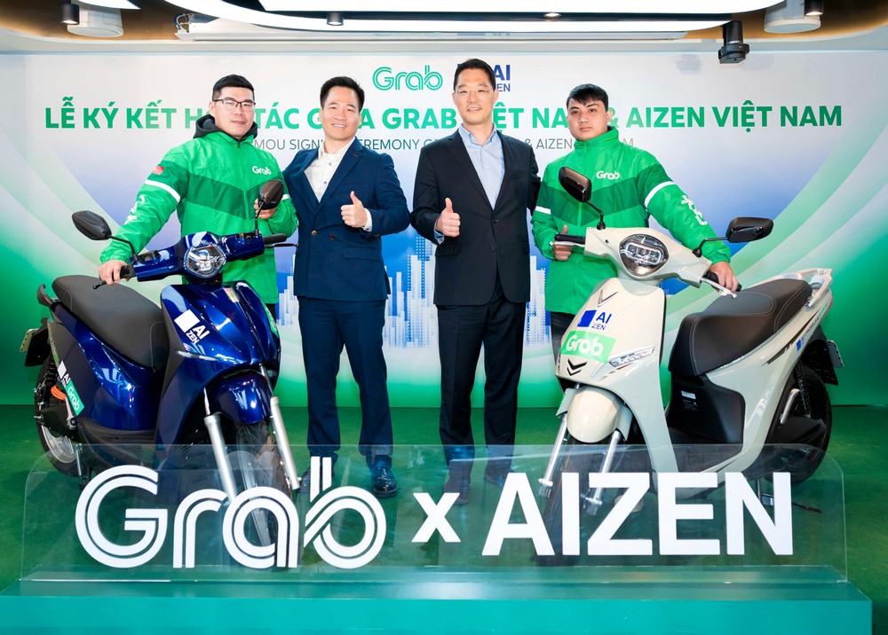 Grab hợp tác AIZEN thúc đẩy tài xế chuyển sang xe điện