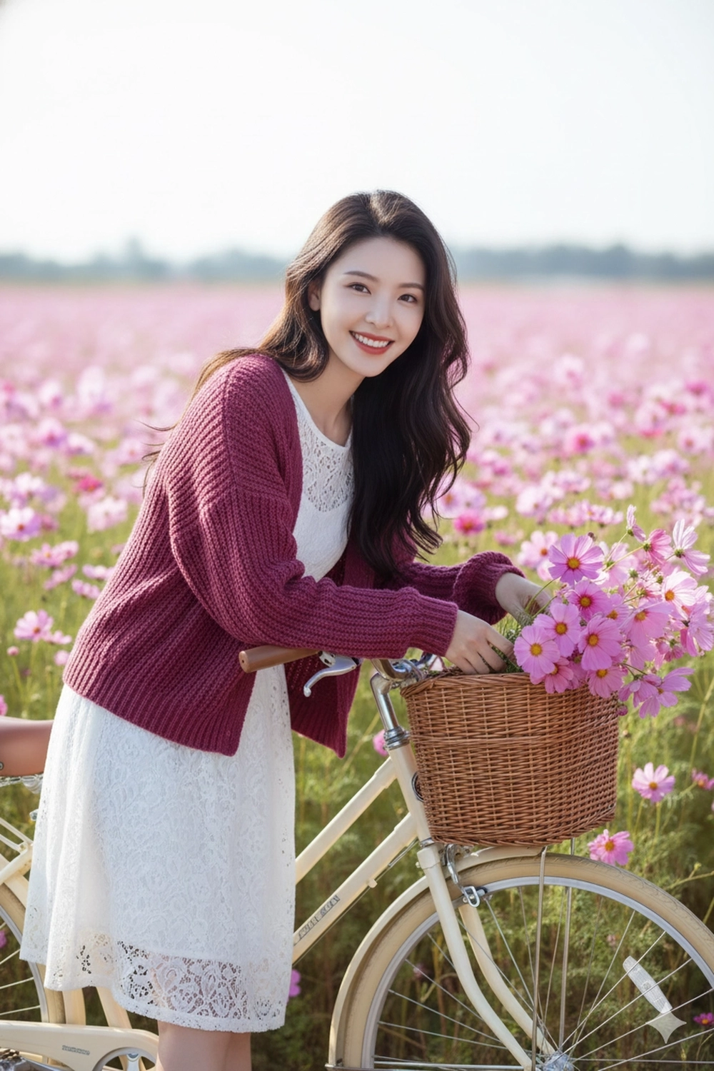 Prompt Gemini tạo ảnh giữa biển hoa Cosmos đẹp "hút hồn"