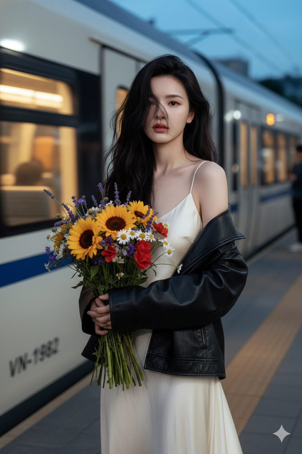 Prompt tạo ảnh check-in ga tàu điện Metro cực chất