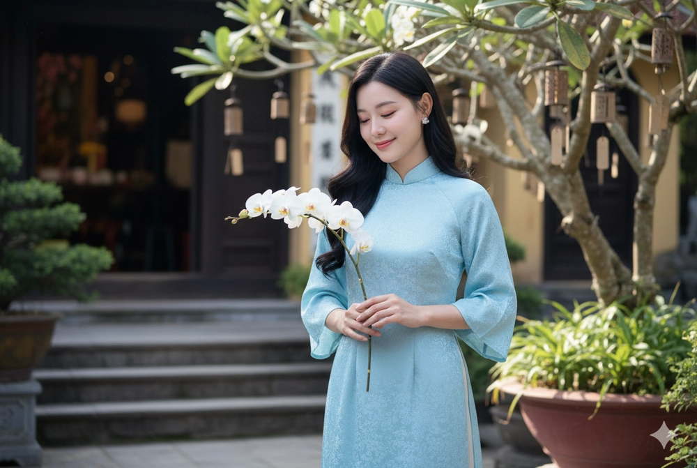 Tạo ảnh áo dài tết cực sang chảnh với Gemini AI