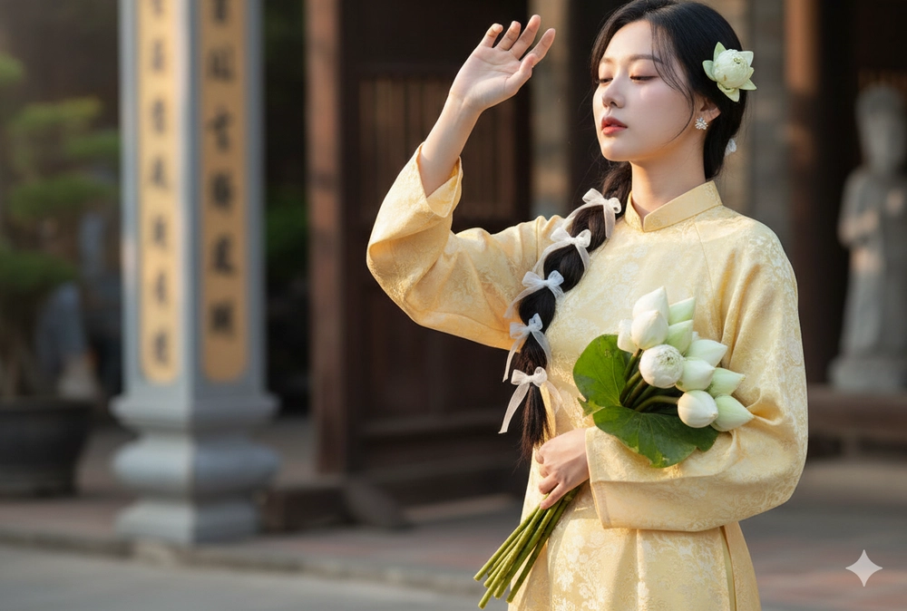 Tạo ảnh áo dài tết cực sang chảnh với Gemini AI