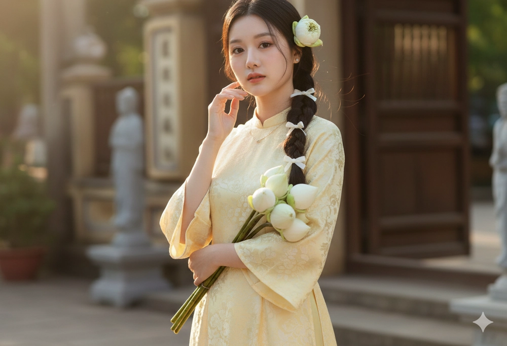 Tạo ảnh áo dài tết cực sang chảnh với Gemini AI