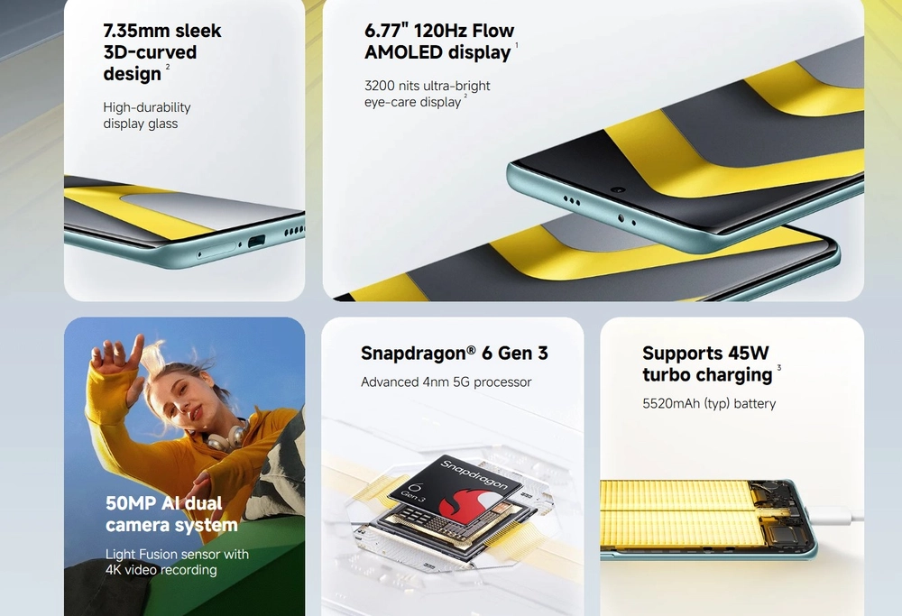 Xiaomi POCO M8 5G: Màn AMOLED cong 3D, camera AI 50MP