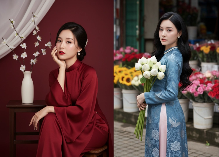 Bộ Prompt Gemini AI tạo ảnh áo dài Tết hợp trend!