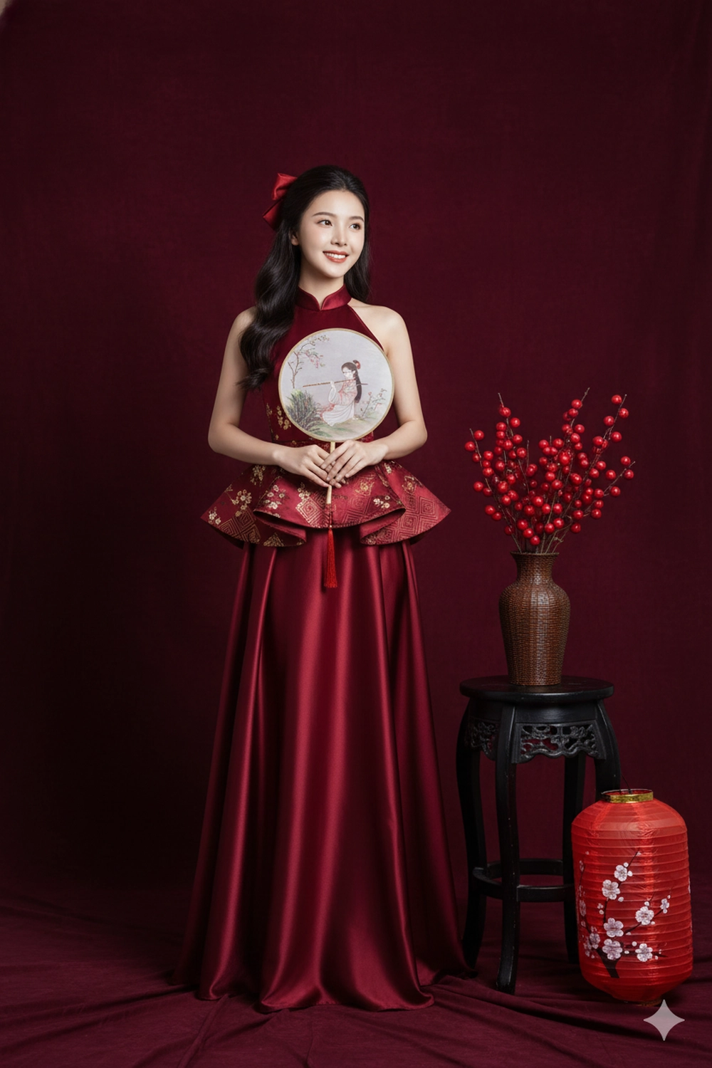 Dư âm Tết: Prompt Gemini tạo ảnh xuân trong studio