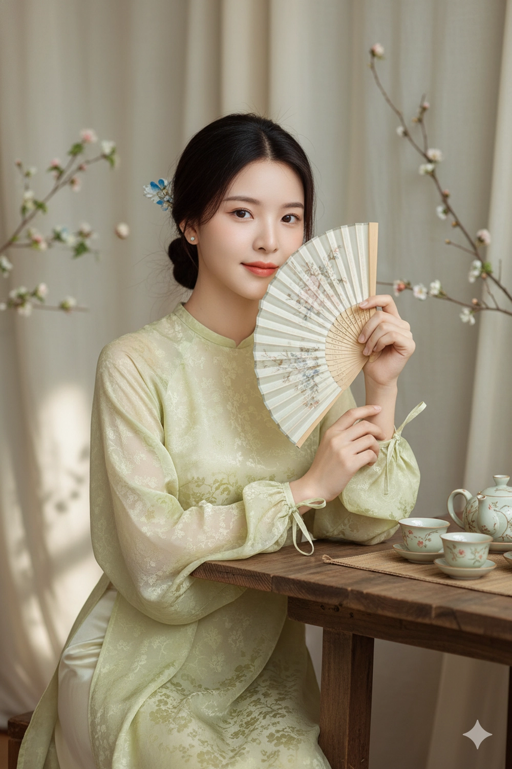 Dư âm Tết: Prompt Gemini tạo ảnh xuân trong studio