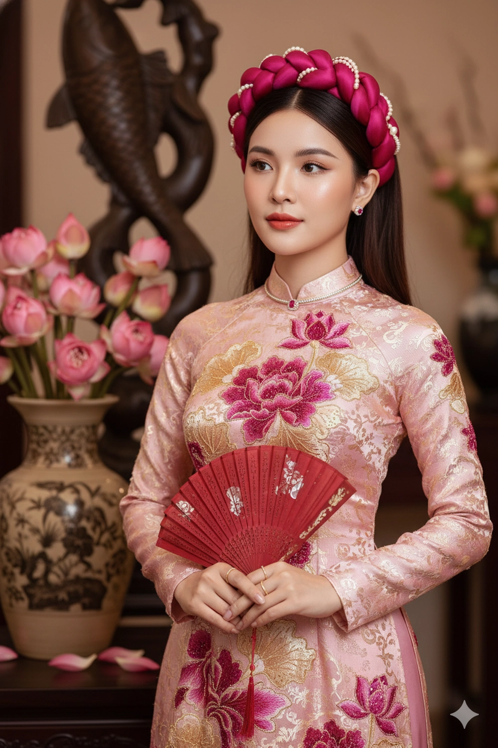 Dư âm Tết: Prompt Gemini tạo ảnh xuân trong studio