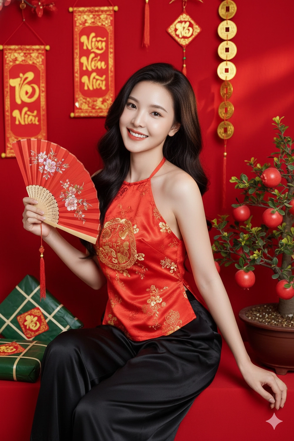 Dư âm Tết: Prompt Gemini tạo ảnh xuân trong studio