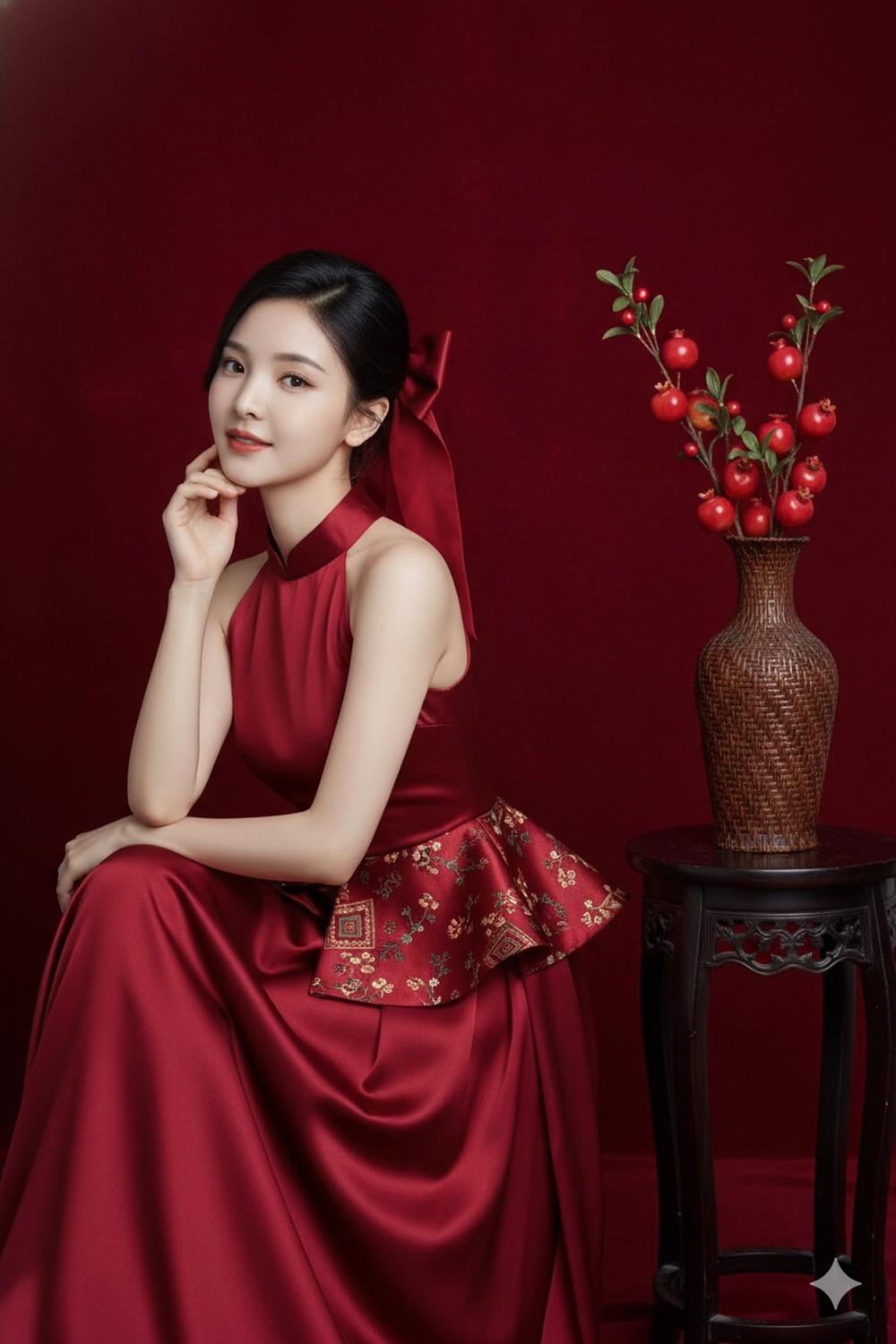 Dư âm Tết: Prompt Gemini tạo ảnh xuân trong studio