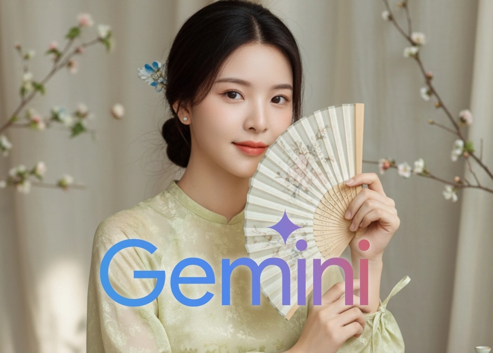 Dư âm Tết: Prompt Gemini tạo ảnh xuân trong studio