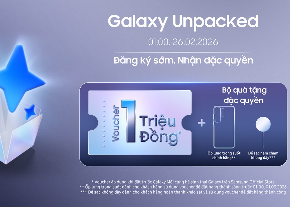 Đăng kí sớm để nhận ngay ưu đãi 1 triệu đồng chào đón Thế hệ Galaxy AI Phone mới
