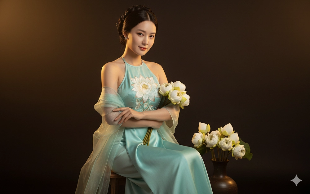 Hóa thân thành nàng thơ yếm lụa đón Tết với Gemini AI