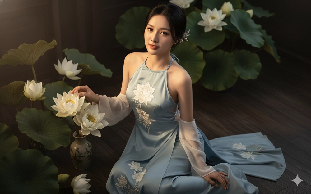 Hóa thân thành nàng thơ yếm lụa đón Tết với Gemini AI