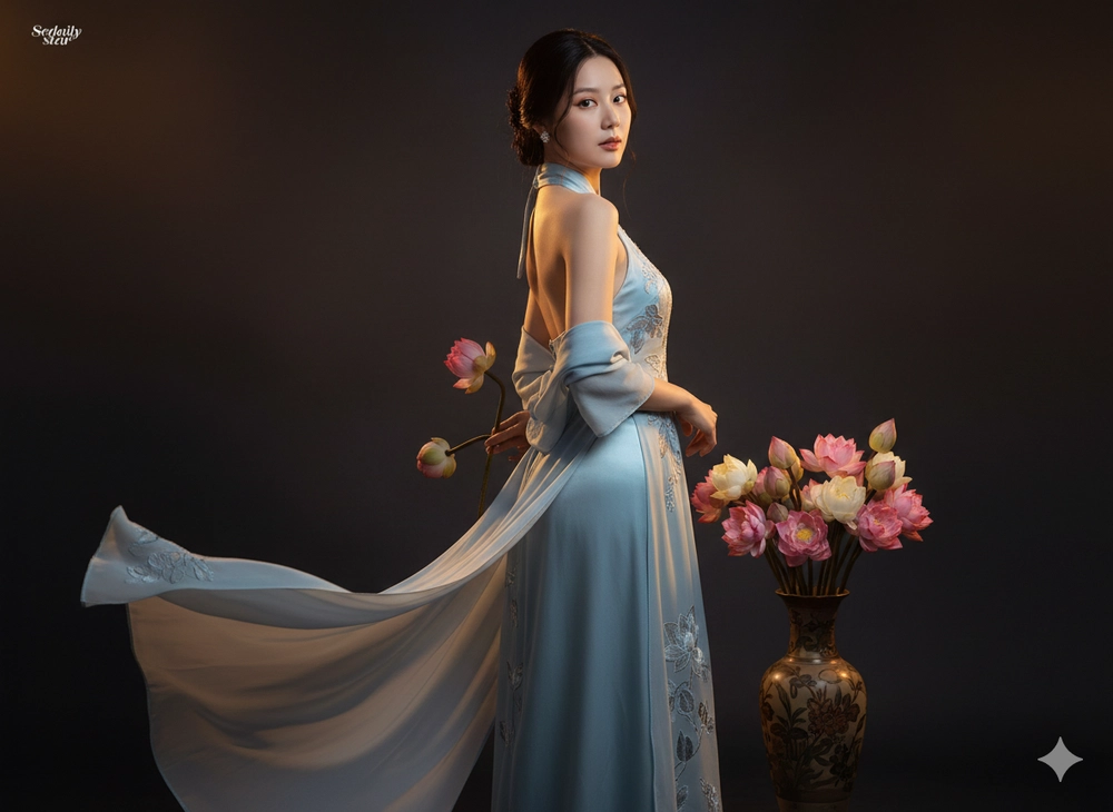 Hóa thân thành nàng thơ yếm lụa đón Tết với Gemini AI