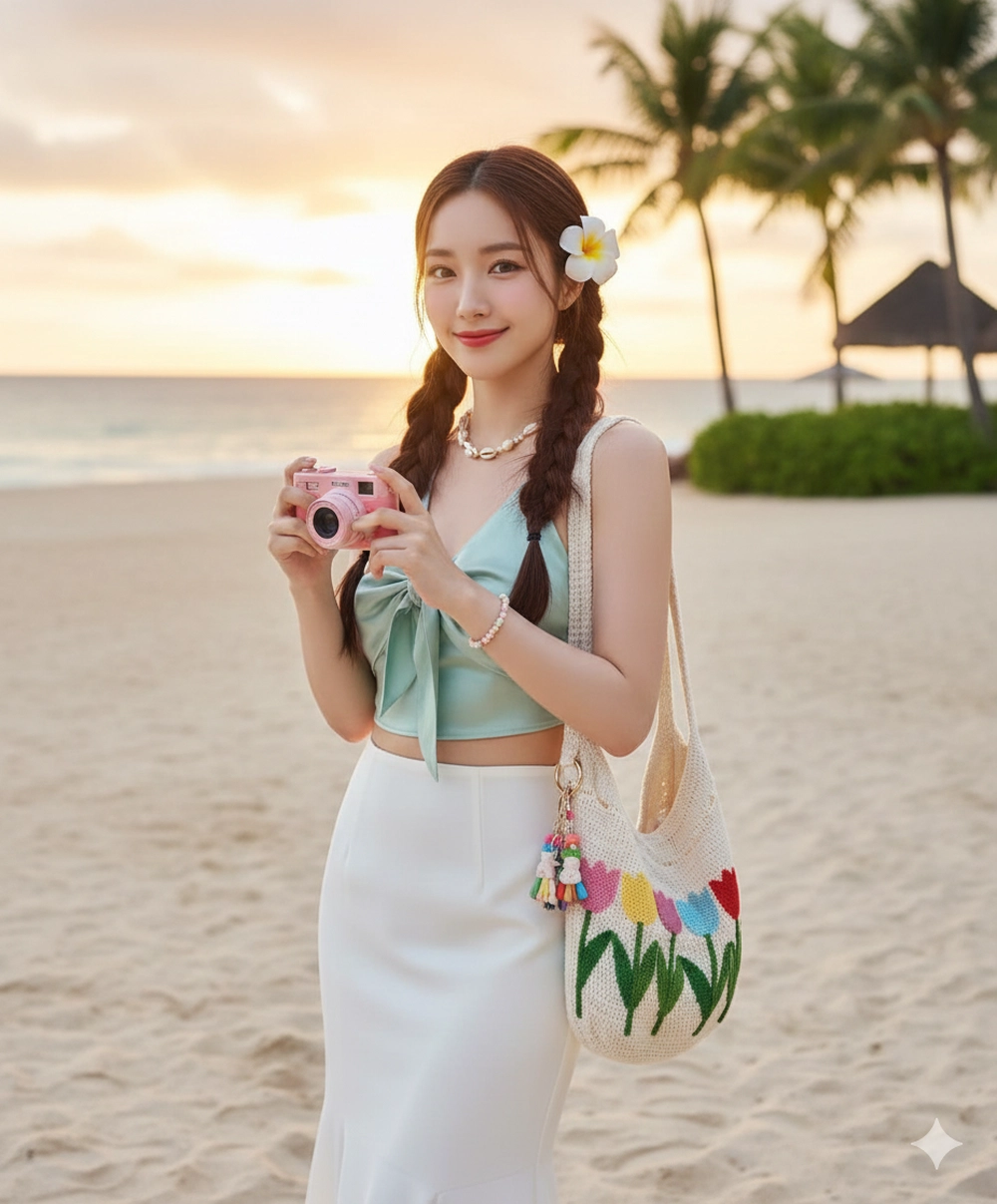 Hóa thân thành travel blogger với bộ ảnh biển từ Gemini AI