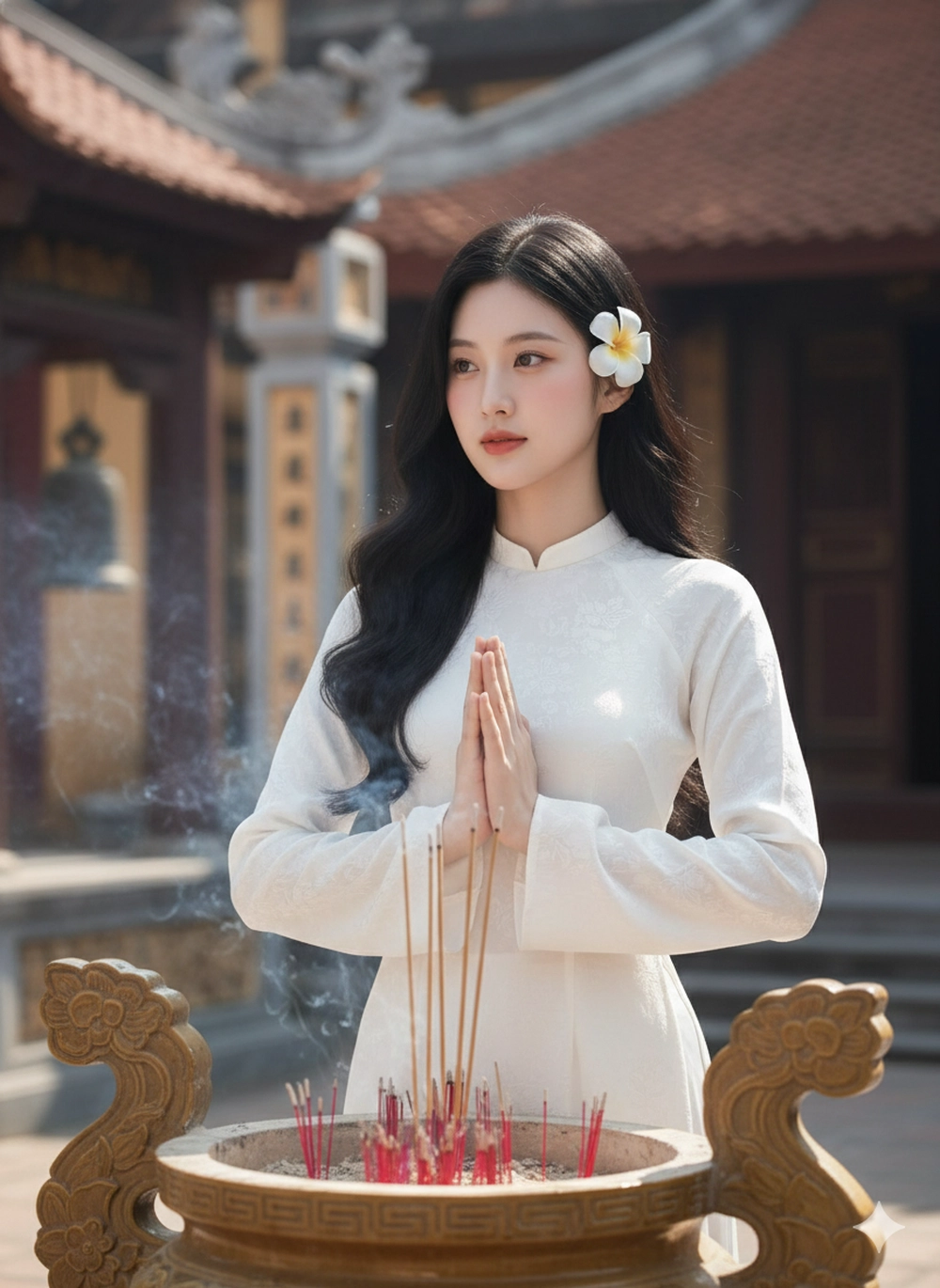 Khỏi chen lấn: Tạo ảnh đi lễ chùa đầu năm với Gemini