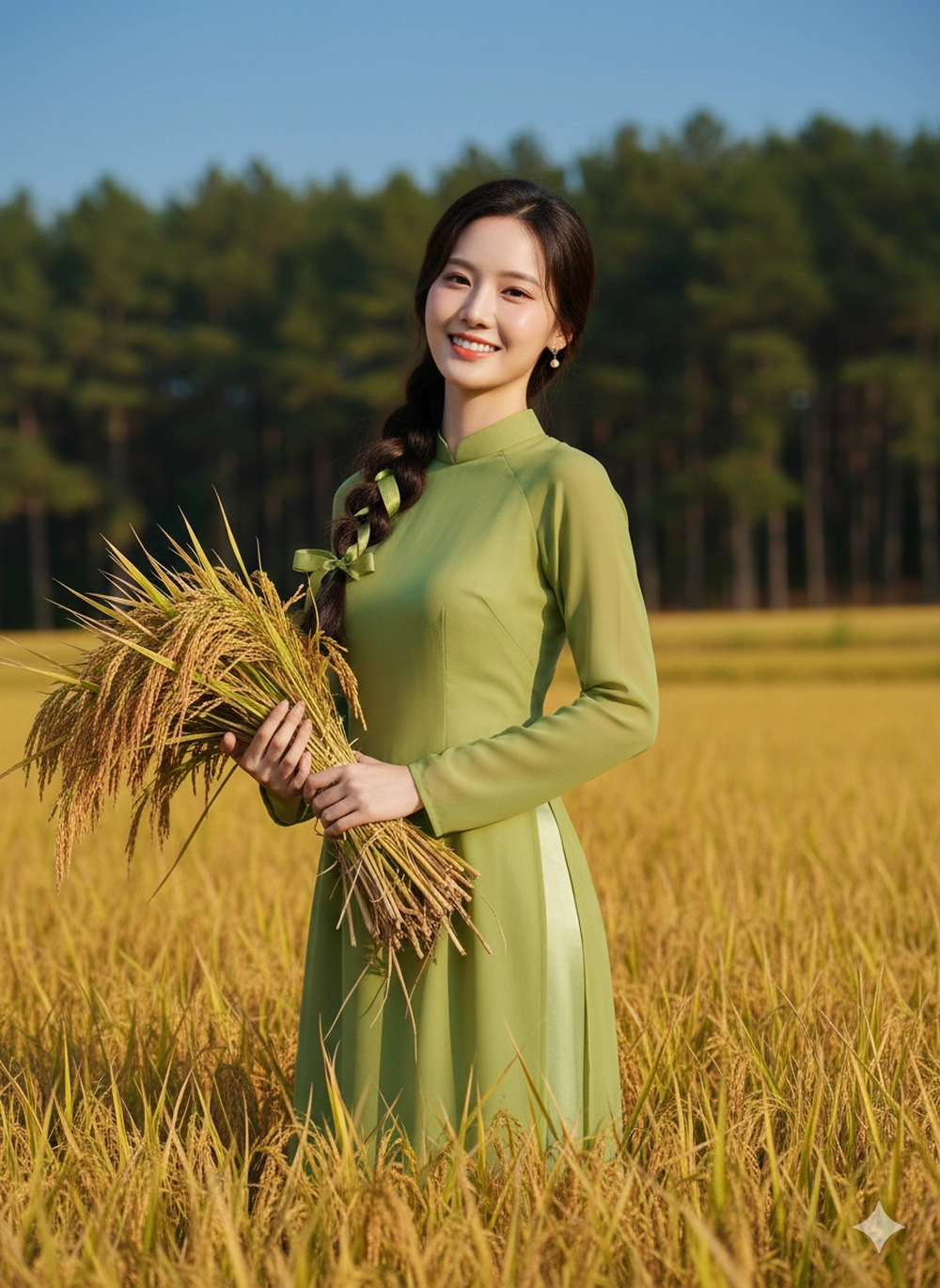 Prompt Gemini hóa nàng thơ giữa đồng lúa chín