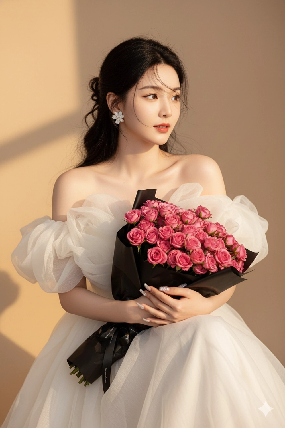 Prompt Gemini ôm hoa ngọt ngào cho nàng dịp Valentine 14/2