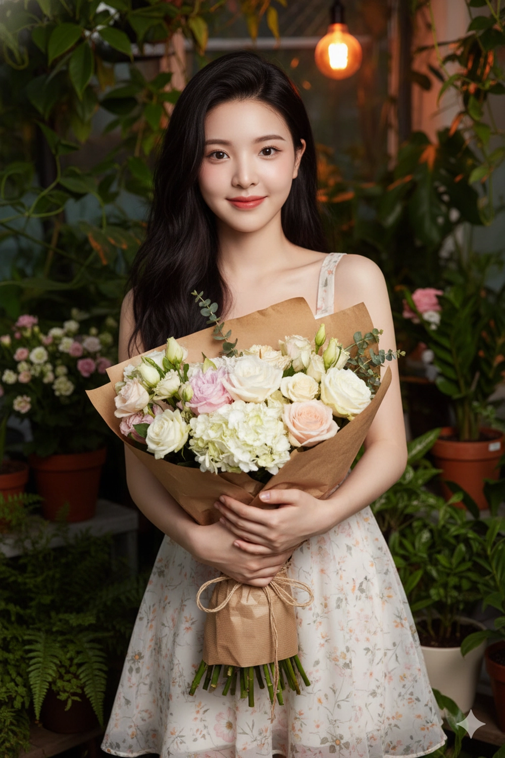 Prompt Gemini ôm hoa ngọt ngào cho nàng dịp Valentine 14/2