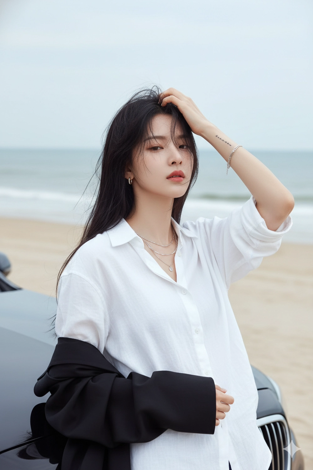 Prompt tạo ảnh cô nàng giữa biển trời cực "nghệ"