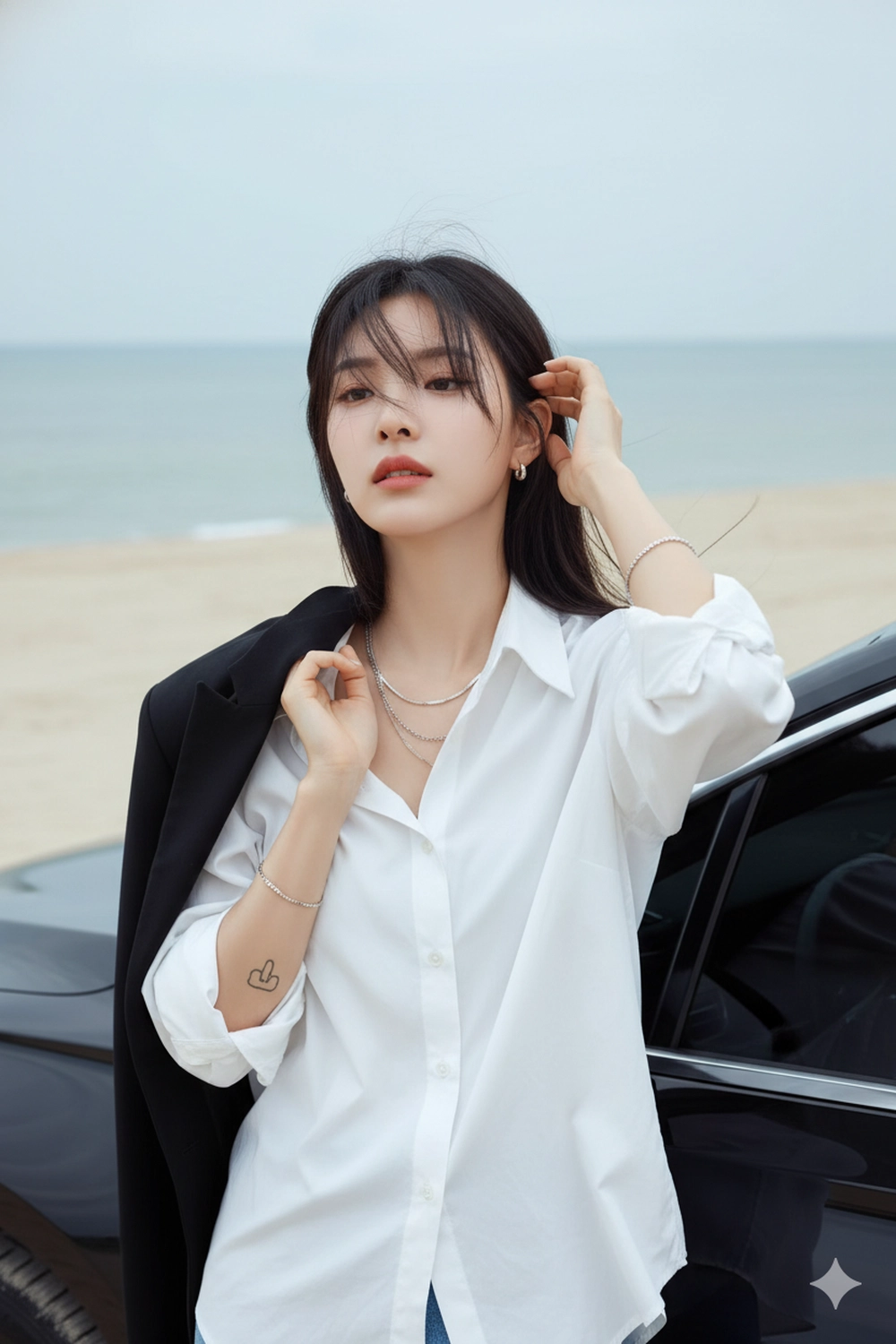 Prompt tạo ảnh cô nàng giữa biển trời Âu cực "nghệ"