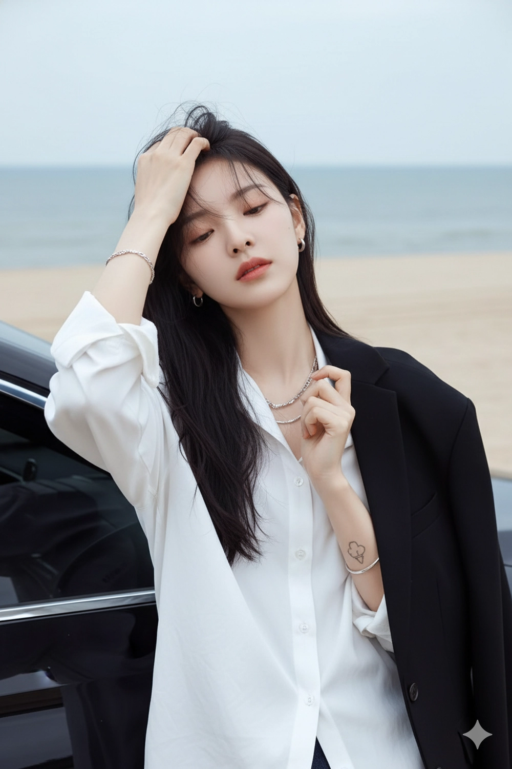 Prompt tạo ảnh cô nàng giữa biển trời Âu cực "nghệ"