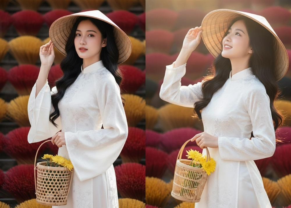 Prompt tạo ảnh du xuân làng hương Thủy Xuân cực đẹp