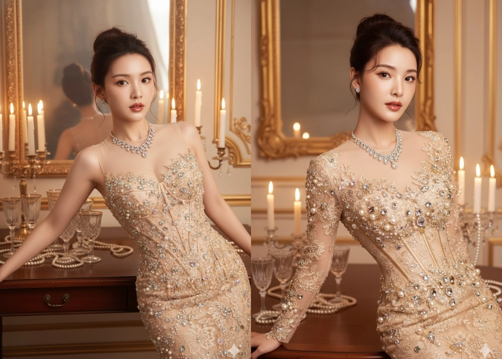 Prompt tạo ảnh quý cô sang trọng chuẩn "hoàng gia"