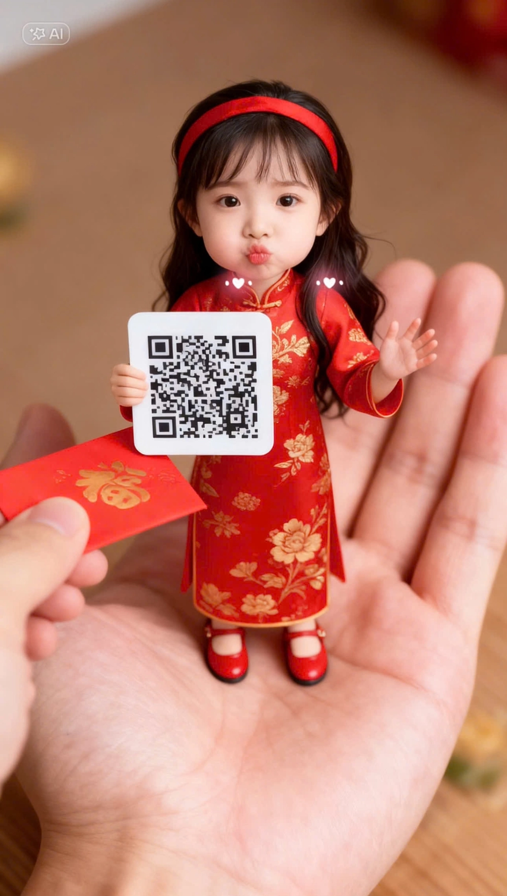 Tạo ảnh AI chibi 3D nhận lì xì cực đáng yêu với CapCut