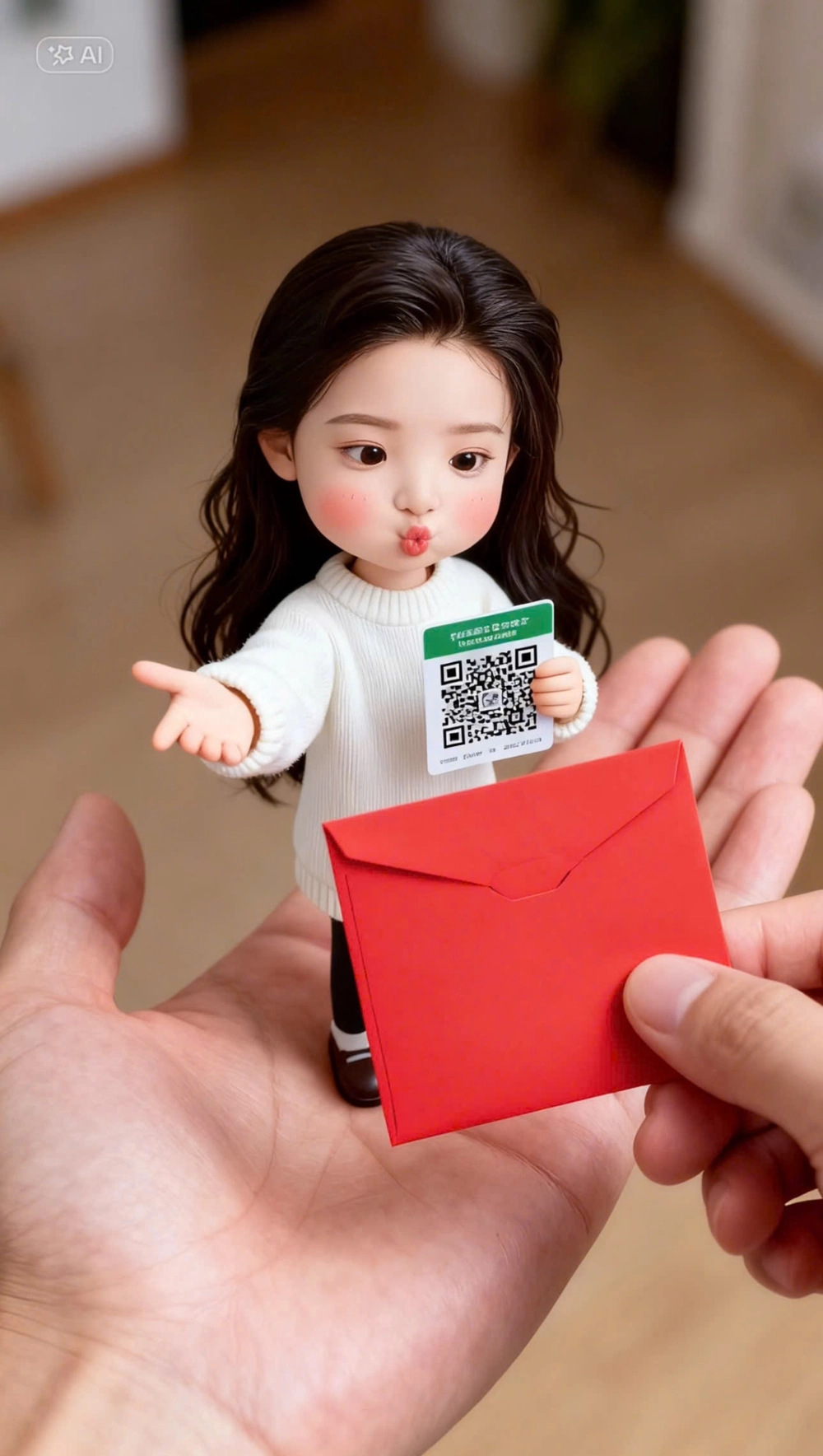 Tạo ảnh AI chibi 3D nhận lì xì cực đáng yêu với CapCut