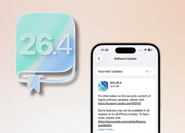 Lý do iOS 26.4 nặng hơn 14GB trên một số dòng iPhone