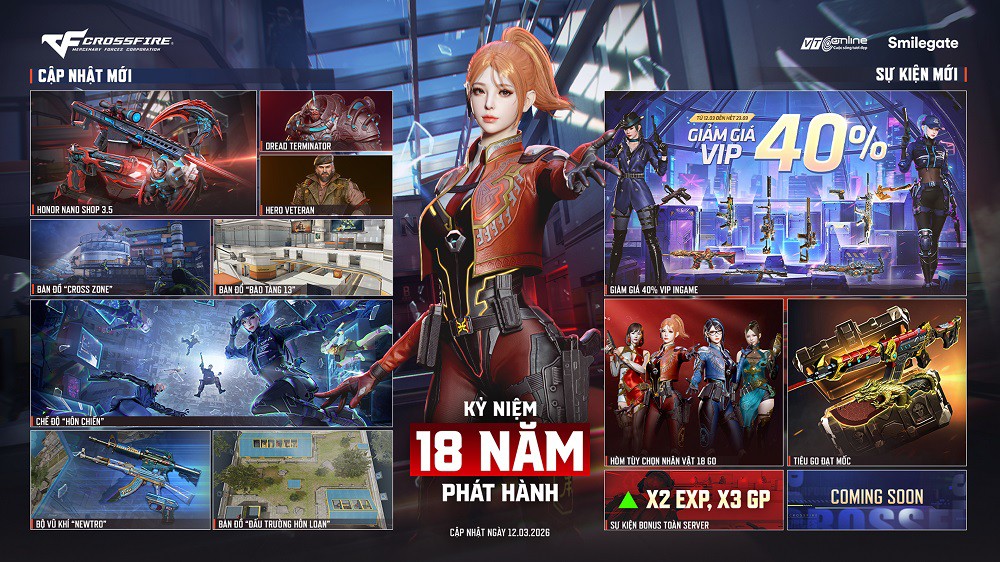 Crossfire tung big update tháng 3 kỷ niệm 18 năm ra mắt tại thị trường Việt