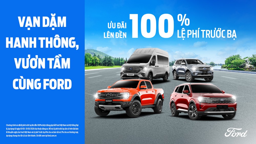 Ford ưu đãi 100% lệ phí trước bạ