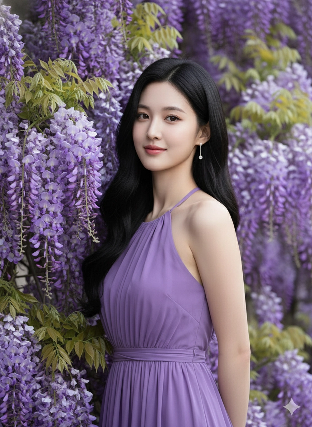 "Hóa" thiếu nữ giữa rừng hoa tím mộng mơ với Gemini