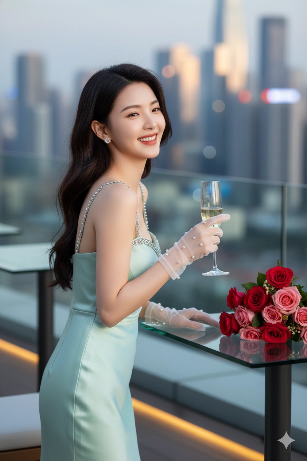 Prompt tạo ảnh 'hóa' nàng thơ trong bộ váy lụa kiêu sa