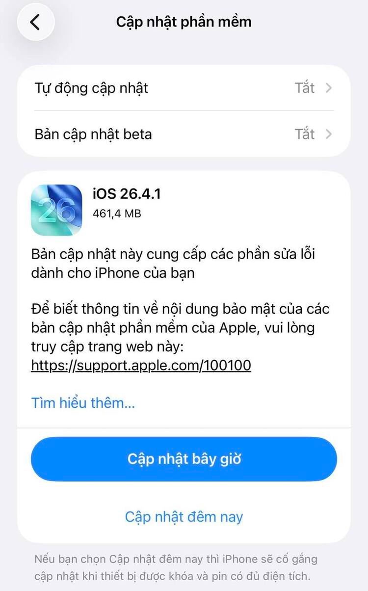 Dòng iPhone nào nên cài iOS 26.4.1 nhất lúc này?