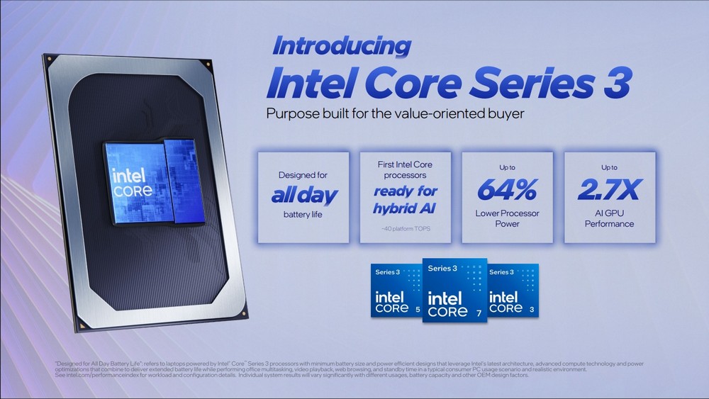 Intel Core Series 3 ra mắt, tối ưu AI phổ thông