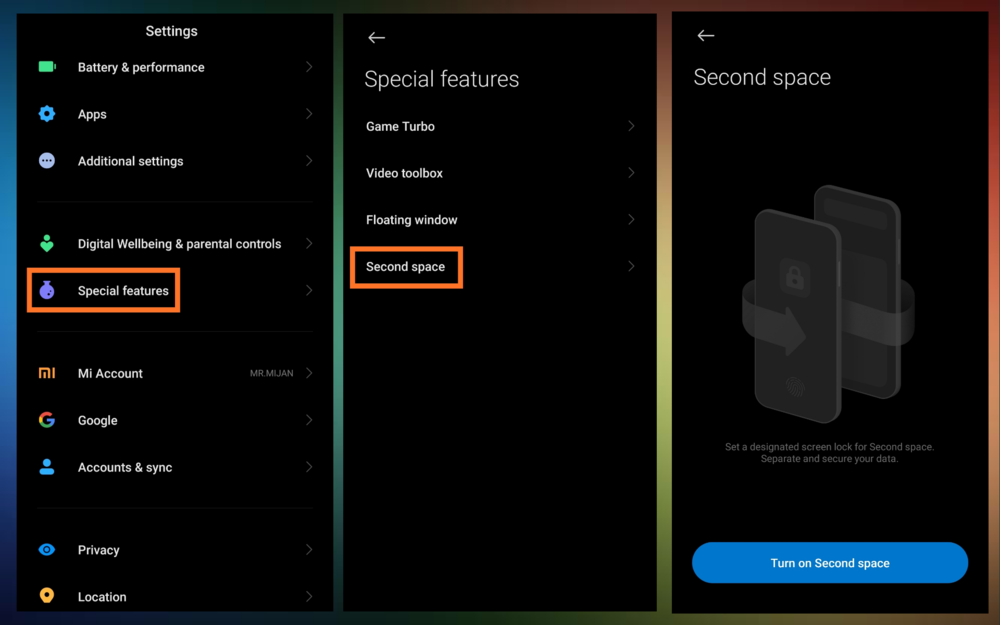 Mẹo tạo và hủy không gian thứ hai trên Xiaomi