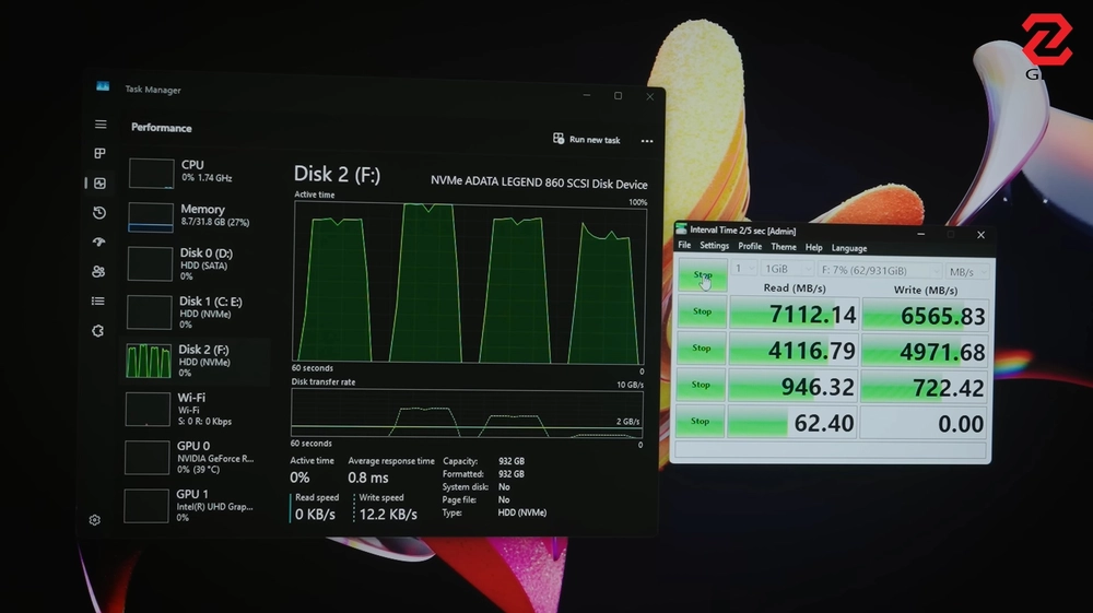 Test RAM ADATA DDR5 & SSD Legend 860: Nhanh, mát, bền