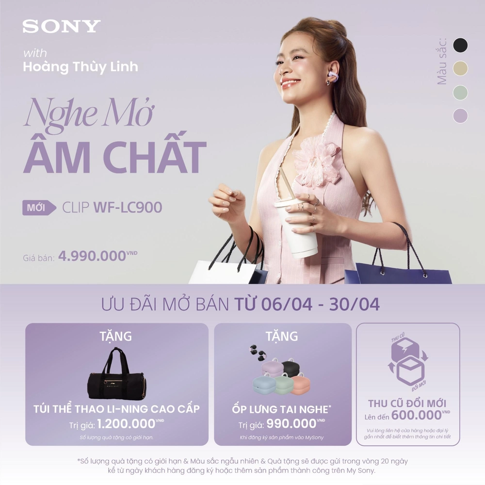 Trải nghiệm nghe không khoảng cách với Sony Clip WF-LC900: Nhạc trong tai, thế giới quanh mình 