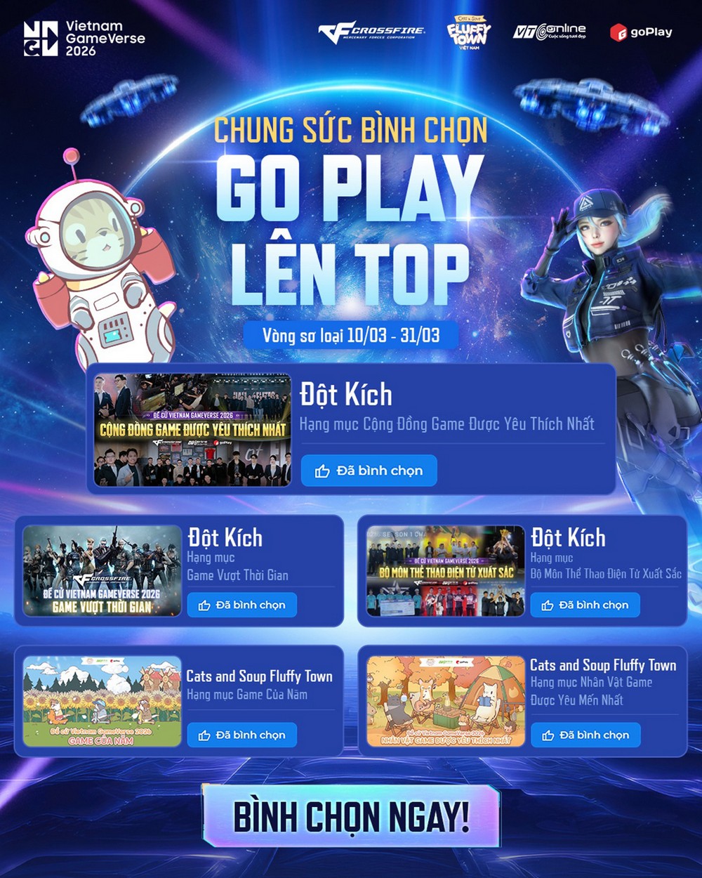 GoPlay đưa Đột Kích và Cats & Soup đến Vietnam Gameverse 2026