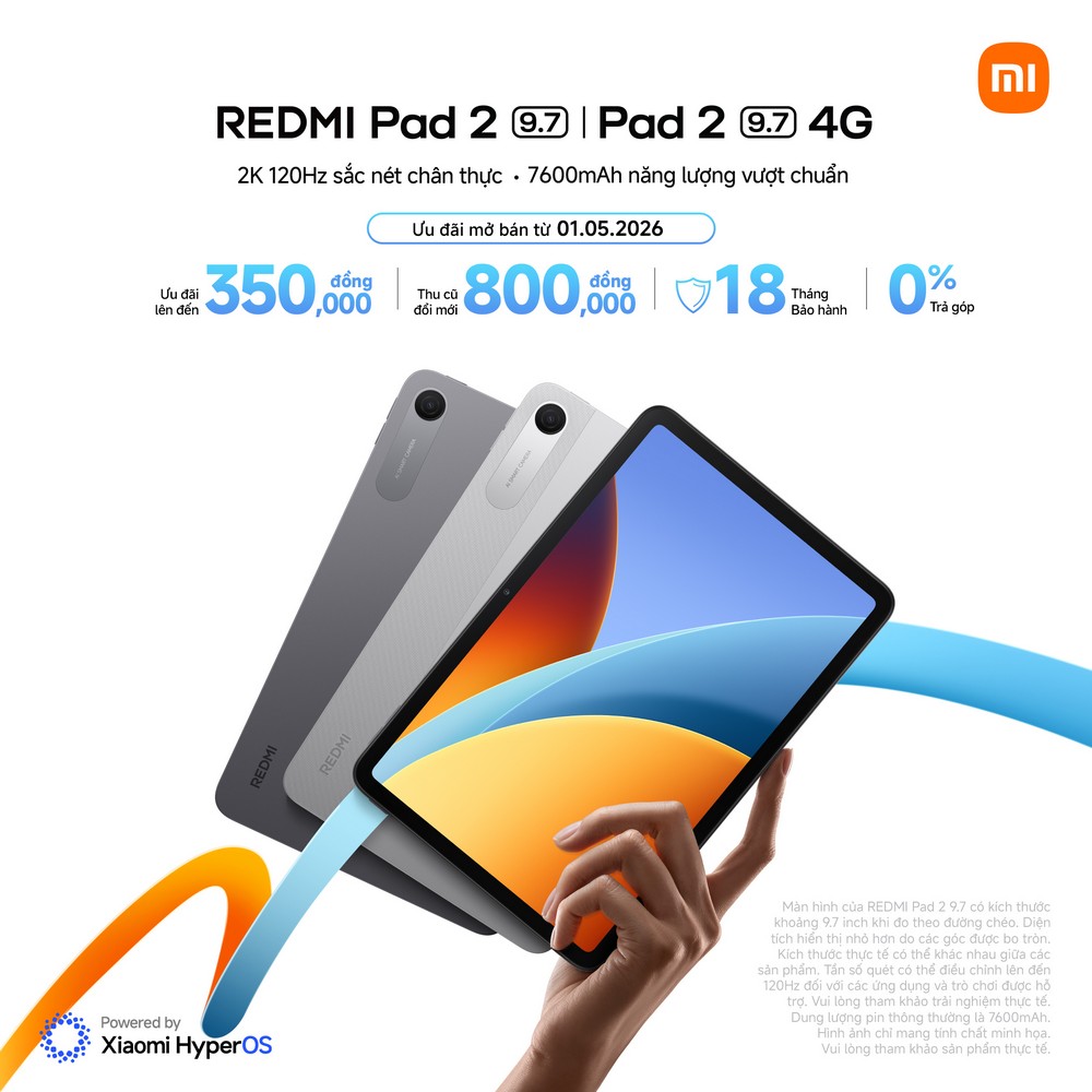 Xiaomi REDMI Pad 2 9.7 ra mắt tại Việt Nam