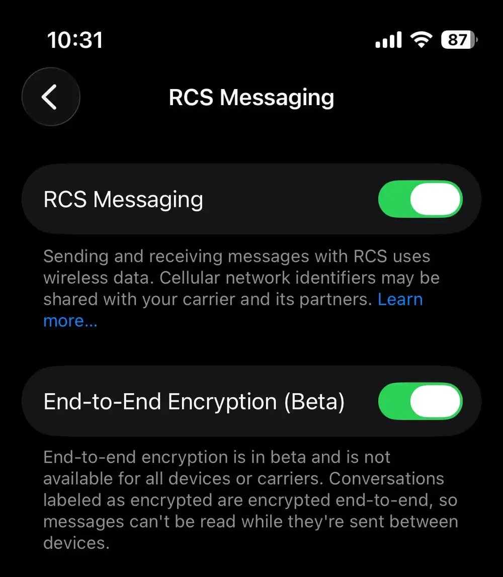 Cách thiết lập nhắn tin mã hóa đầu cuối giữa iPhone và Android