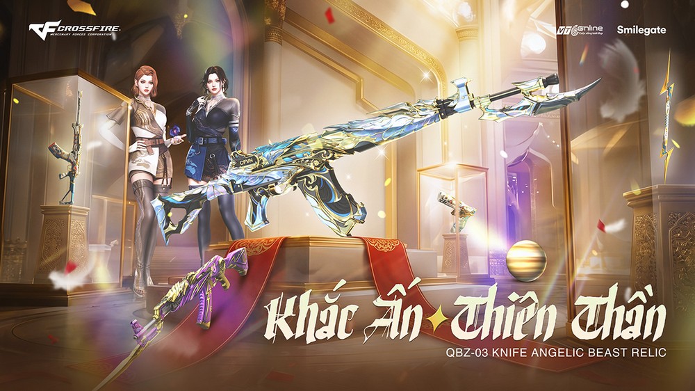 Crossfire giới thiệu vũ khí khắc ấn mới với Kho Báu Hoàng Gia Sapphire QBZ-03 Angelic Beast Relic