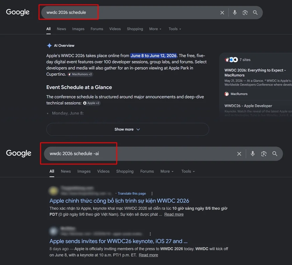 Mẹo tắt chế độ AI trong tìm kiếm Google dễ dàng