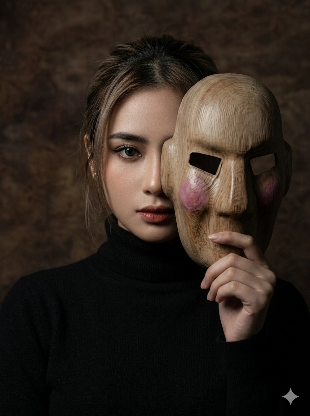 Prompt tạo ảnh cầm mặt nạ Sơn Tùng hot trend